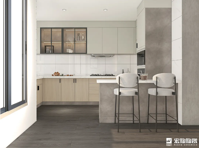 南宫28TCB1220011+TPGR84001 斐拉云杉+慕仕塔地砖白效果图